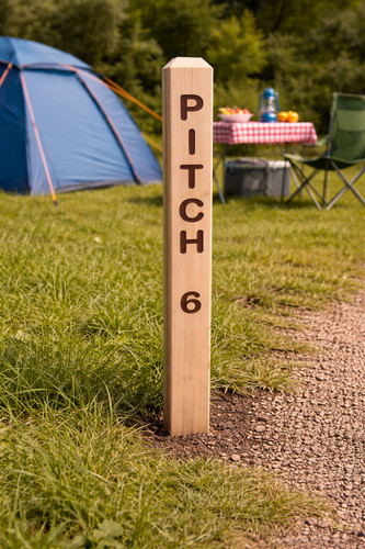 Wooden camping pod number post - camping/pod,